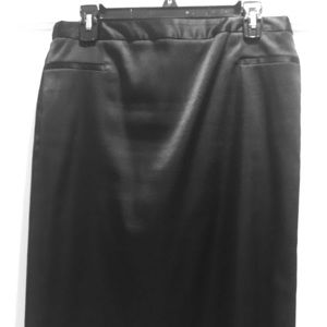 Knee length stretch satin skirt